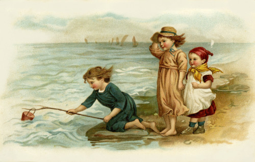 Children Fishing Poster Print By Mary Evans Picture Library/Peter & Dawn Cope Collection - Item # VARMEL10725314