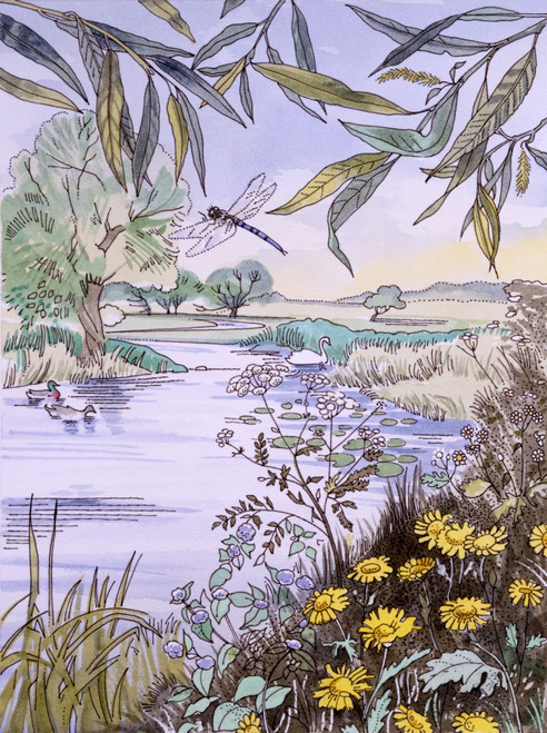 Riverside Scenery Poster Print By Malcolm Greensmith ® Adrian Bradbury/Mary Evans - Item # VARMEL10271202