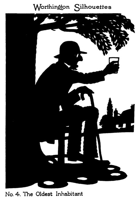 Silhouette Of An Elderly Man With A Glass Of Beer Poster Print By ®H L Oakley / Mary Evans - Item # VARMEL10504162