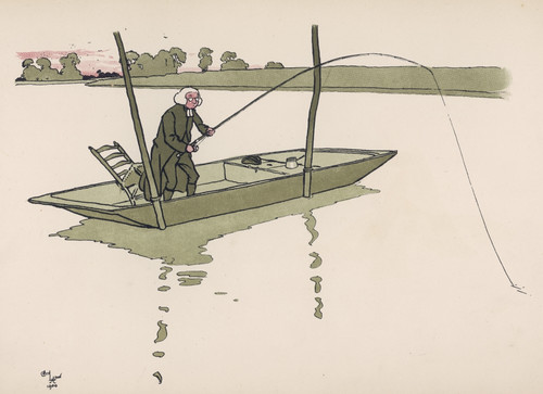 Clergyman Fishing From A Boat Poster Print By Mary Evans Picture Library - Item # VARMEL10225481