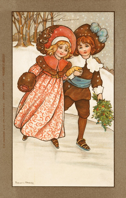 Christmas Children Skating By Florence Hardy Poster Print By Mary Evans/Peter & Dawn Cope Collection - Item # VARMEL10240236
