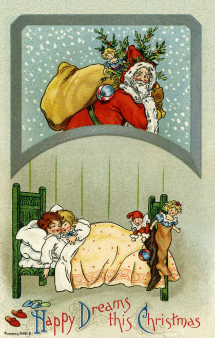 Children Dreaming Of Santa Poster Print By Mary Evans Picture Library/Peter & Dawn Cope Collection - Item # VARMEL10697865