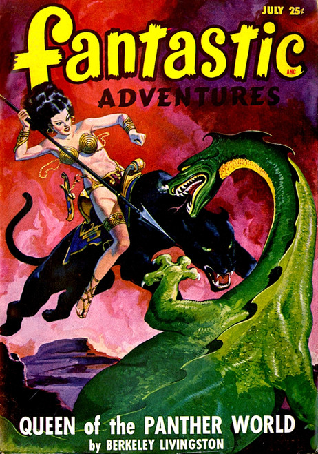 Fantastic Adventures - Queen Of The Panther World Poster Print By Mary Evans Picture Library - Item # VARMEL11037710