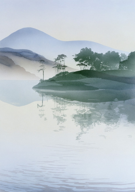 View Across A Lake Toward Mountains Poster Print By Malcolm Greensmith ® Adrian Bradbury/Mary Evans - Item # VARMEL10267088