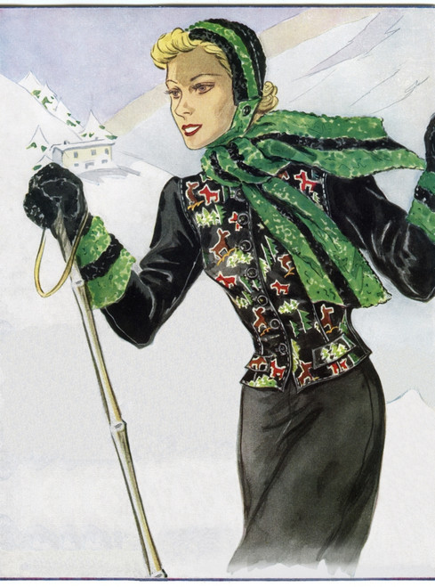 Lady Skier Poster Print By Mary Evans Picture Library / Peter & Dawn Cope Collection - Item # VARMEL10694307