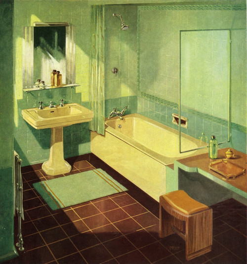1950S Bathroom Poster Print By Mary Evans Picture Library/Peter & Dawn Cope Collection - Item # VARMEL10554407 1950S Bathroom Poster Print By Mary Evans Picture Library/Peter & Dawn Cope Collection - Item # VARMEL10554407