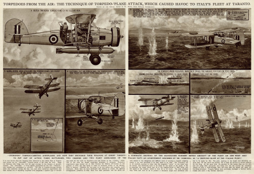 Torpedoes From The Air At Taranto By G. H. Davis Poster Print By ® Illustrated London News Ltd/Mary Evans - Item # VARMEL10652146