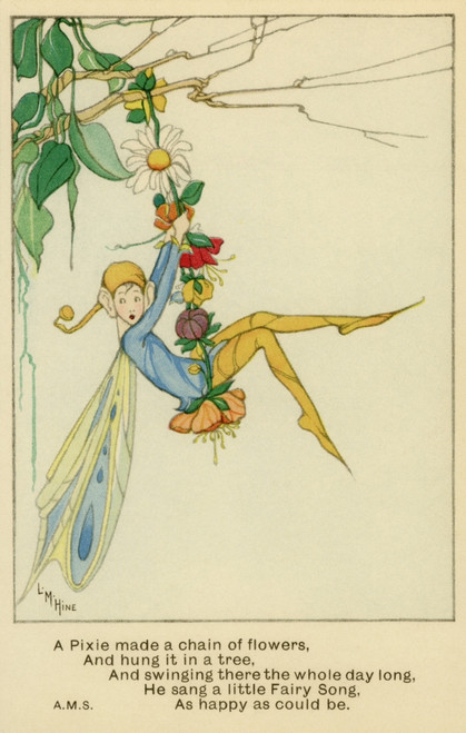 Pixie Making A Chain Of Flowers Poster Print By Mary Evans Picture Library/Peter & Dawn Cope Collection - Item # VARMEL11045406