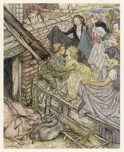 Princess/Swineherd Kiss Poster Print By Mary Evans Picture Library/Arthur Rackham - Item # VARMEL10130835