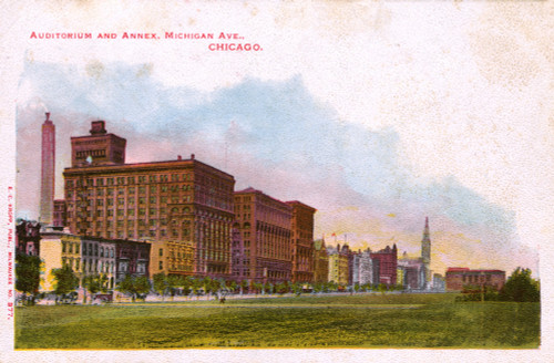 Auditorium And Annex  Michigan Avenue  Chicago  Illinois Poster Print By Mary Evans / Grenville Collins Postcard Collection - Item # VARMEL10698593
