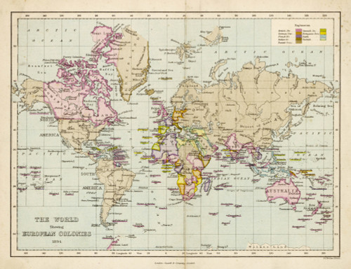 Maps/World/1894 Poster Print By Mary Evans Picture Library - Item # VARMEL10042277