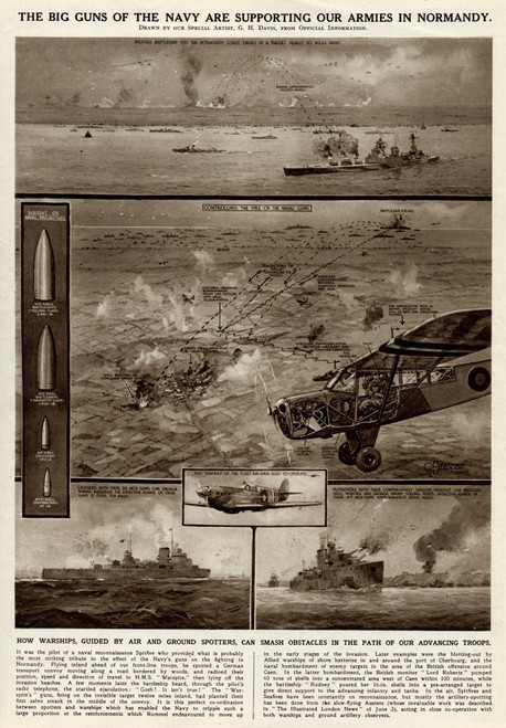 Naval Support For Armies In Normandy By G. H. Davis Poster Print By ® Illustrated London News Ltd/Mary Evans - Item # VARMEL10653126