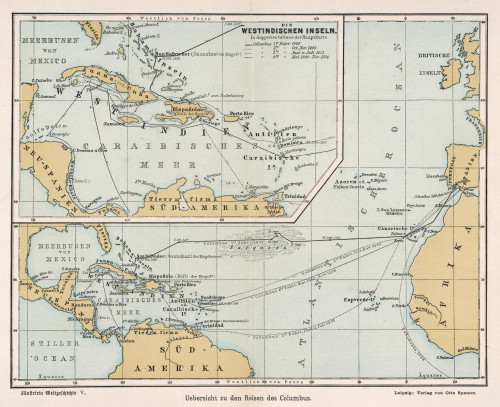 Columbus/Voyage Map Poster Print By Mary Evans Picture Library - Item # VARMEL10071306