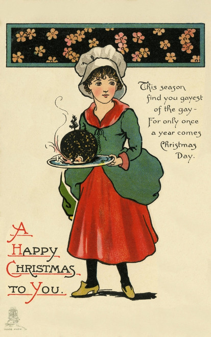Girl With Christmas Pudding Poster Print By Mary Evans / Peter And Dawn Cope Collection - Item # VARMEL10635707