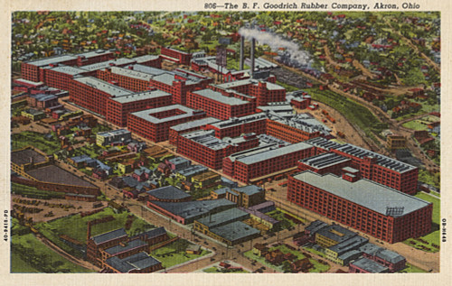 The B. F. Goodrich Rubber Company Factory  Akron  Ohio Poster Print By Mary Evans / Grenville Collins Postcard Collection - Item # VARMEL10793431