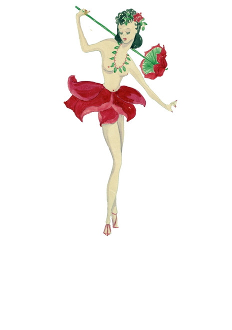 Girl With Red Parasol' - Murray'S Cabaret Club Costume Desi Poster Print By ® The Murrayæs Cabaret Club Collection / Mary Evans Picture Library - Item # VARMEL11677721