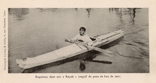 Eskimo In His Kayak - Covered In Sealion Skin - Alaska  Usa Poster Print By Mary Evans / Grenville Collins Postcard Collection - Item # VARMEL10823805