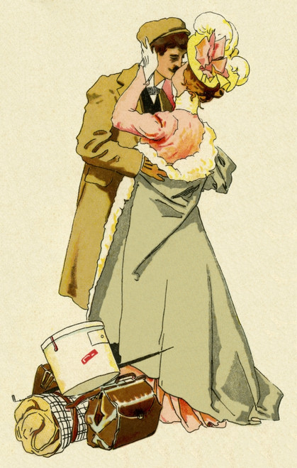 Edwardian Couple Embracing Poster Print By Mary Evans Picture Library/Peter & Dawn Cope Collection - Item # VARMEL11045342