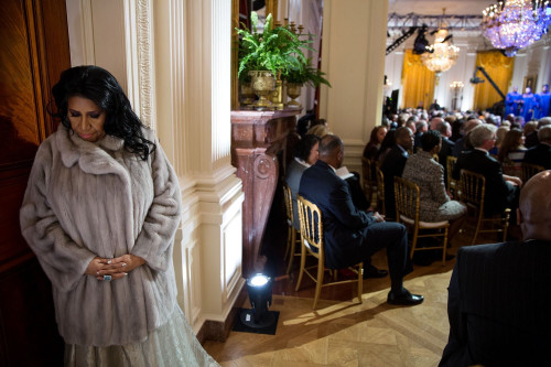 Aretha Franklin Before Her Appearance At 'The Gospel Tradition In Performance At The White House.' East Room Of The White House History - Item # VAREVCHISL040EC205