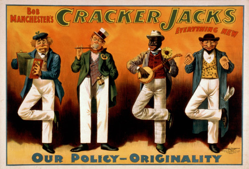 Poster For Bob Manchester'S 'Cracker Jacks Everything New Vaudeville Troupe.' Depicted Actors Clearly Represent Different Ethnic Groups History - Item # VAREVCHISL007EC499