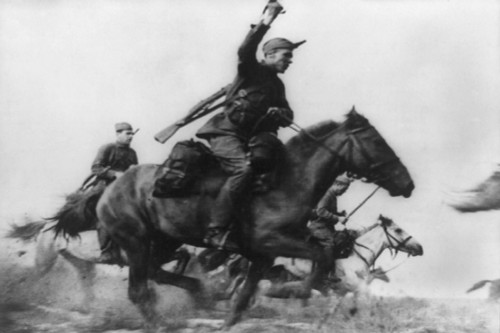 A Cavalry Troop Of The Red Army Attacking The German Infantry At The Soviet War Front History - Item # VAREVCHISL036EC640