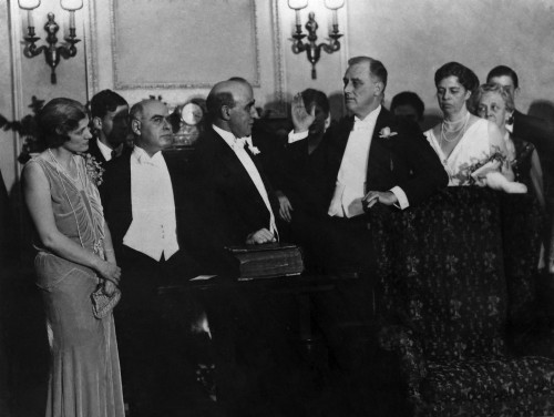 Franklin Roosevelt Sworn In As Governor Of New York In 1930. L-R Edith Lehman() History - Item # VAREVCHISL035EC333