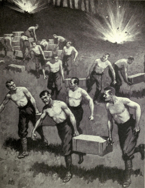 World War 1. British Soldiers Moving Ammunition From German Fire During The Battle Of The Marne. Sept 5-9 History - Item # VAREVCHISL034EC858