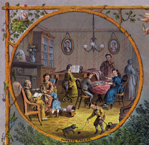 A Family At Home. A Family Entertains Itself In The Parlor. 1873 History - Item # VAREVCHCDLCGDEC097