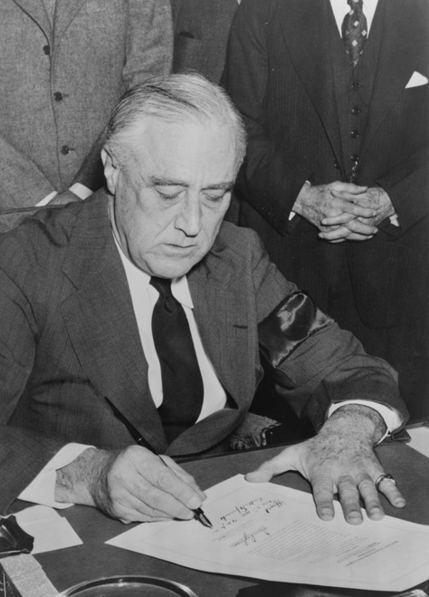President Roosevelt Signs Declaration Of War On Japan On Dec. 8 History - Item # VAREVCHISL006EC178