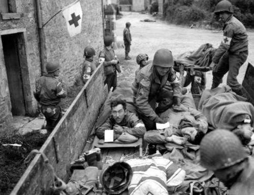 Evacuation Of U.S. Soldiers Wounded In The Battle Of Saint Lo History - Item # VAREVCHISL037EC150 Evacuation Of U.S. Soldiers Wounded In The Battle Of Saint Lo History - Item # VAREVCHISL037EC150