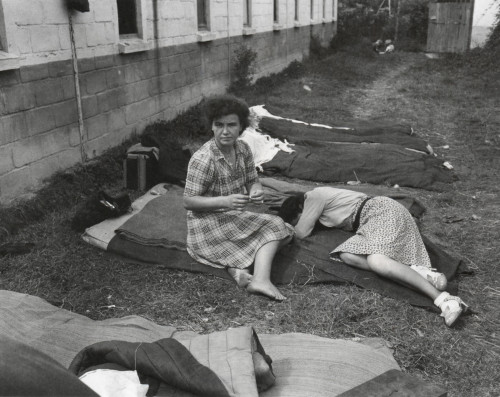 Two French Women At A Camp For Homeless Refugees In Brittany In 1944. They Were Suspected Of Collaborating With The Germans History - Item # VAREVCHISL037EC884