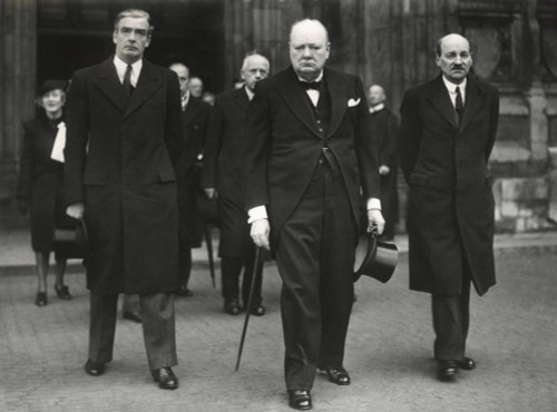 British Leaders Leaving The Westminster Abby Memorial Service For David Lloyd George. L-R Foreign Secretary Anthony Eden History - Item # VAREVCHISL039EC310