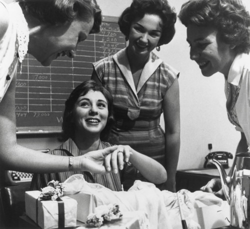 Young Working Women At An Office Party For An Engaged Co-Worker. Ca. 1960. History - Item # VAREVCHISL038EC421