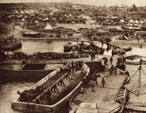 World War 1. Supply Ships Unloading Horses And Other Supplies After The Hard Fought British Landing On The Southern Tip Of The Gallipoli Peninsula During The Dardanelles Campaign. 1915. History - Item # VAREVCHISL034EC748