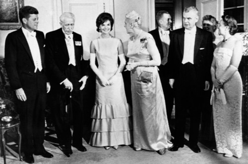 President John Kennedy Visiting Canada. The Kennedy'S Gave His Canadian Hosts A Dinner At The Us Embassy. President Kennedy Gov. Gen. George Vanier Jacqueline Kennedy History - Item # VAREVCCSUA001CS238 President John Kennedy Visiting Canada. The Kennedy'S Gave His Canadian Hosts A Dinner At The Us Embassy. President Kennedy Gov. Gen. George Vanier Jacqueline Kennedy History - Item # VAREVCCSUA001CS238