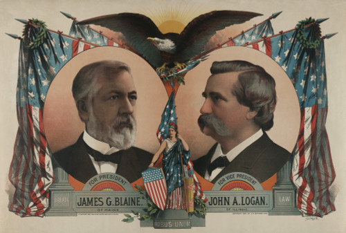 Republican Candidates For President And Vice President In 1884. They Lost The Closest Election In Us History Until 2000 History - Item # VAREVCHISL045EC941