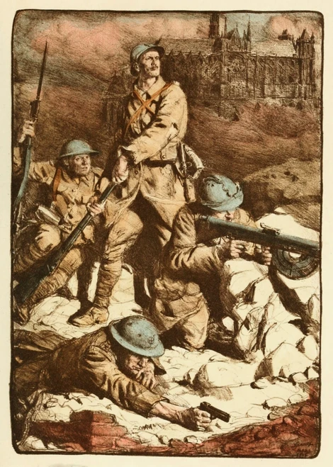 World War 1. French Drawing Called The Rampart Of Amiens History - Item # VAREVCHISL043EC973