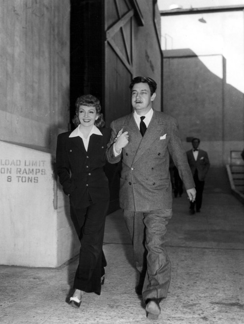Claudette Colbert And Preston Sturges Stroll To The Palm Beach Story Set History - Item # VAREVCPBDCLCOEC069