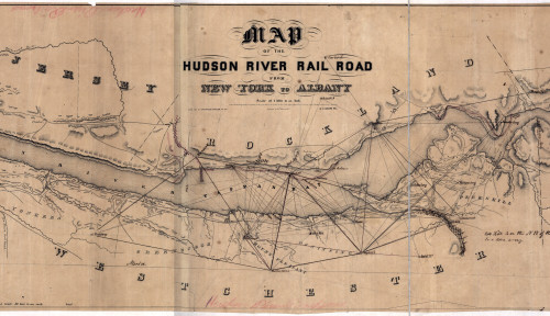 Map Of The Hudson River Railroad. 1848 History - Item # VAREVCHISL030EC183