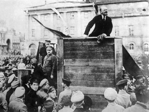 Vladimir Ilyich Lenin Delivers A Speech While Leon Trotsky Listens At Right History - Item # VAREVCP4DVLLEEC003