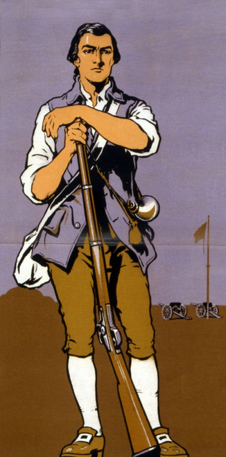 A Minute-Man. Detail Of A World War I Recruitment Poster Showing A Minuteman Of The American Revolution. 1917. History - Item # VAREVCHCDLCGAEC014