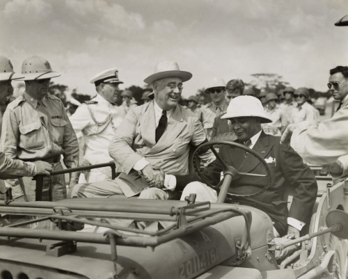 Presidents Roosevelt And Edwin Barclay Of Liberia During Ww2. They Are About To Review African American Troops Stationed In Liberia History - Item # VAREVCHISL035EC667