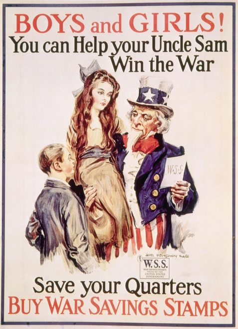 World War I American War Savings Stamps Poster By James Montgomery Flagg History - Item # VAREVCH4DWOWAEC011