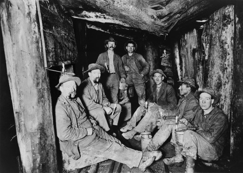 Seven Miners Pose For A Photograph After Lunch In The Last Chance Company Mine In The Coeur D'Alene Region Of Idaho. The Region Was Rich In Silver History - Item # VAREVCHISL021EC091