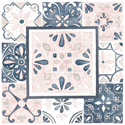 Garden Getaway Patchwork V Blush Poster Print by Laura Marshall - Item # VARPDX35996