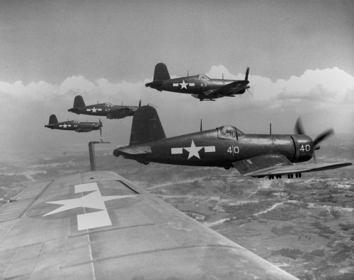 Marine Corsairs Fly On A Rocket Strike Against Japanese Positions On Southern Okinawa. June 10 History - Item # VAREVCHISL036EC678