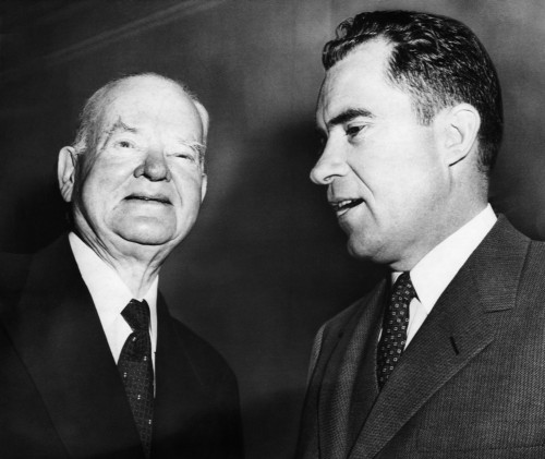 Us Presidents. Former Us President Herbert Hoover Meets With Vice President Richard Nixon To In New York City History - Item # VAREVCPBDRINIEC158