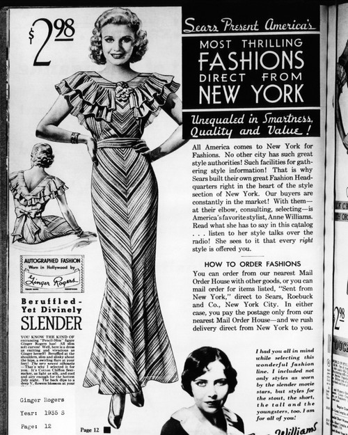 A Page From A 1935 Sears Roebuck Catalog Offering An 'Autographed