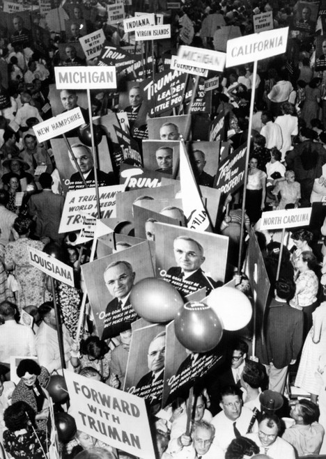 Demonstration For President Truman At The National Democratic Convention. Philadelphia History - Item # VAREVCCSUA000CS117 Demonstration For President Truman At The National Democratic Convention. Philadelphia History - Item # VAREVCCSUA000CS117