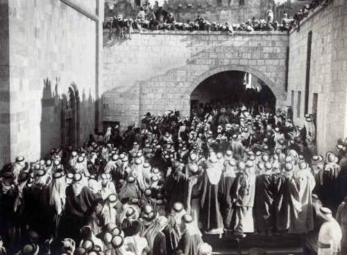 British Official Reading Sir Herbert Samuels Proclamation Supporting Abdullah I Bin Al-Hussein. Jerusalem History - Item # VAREVCHISL044EC199